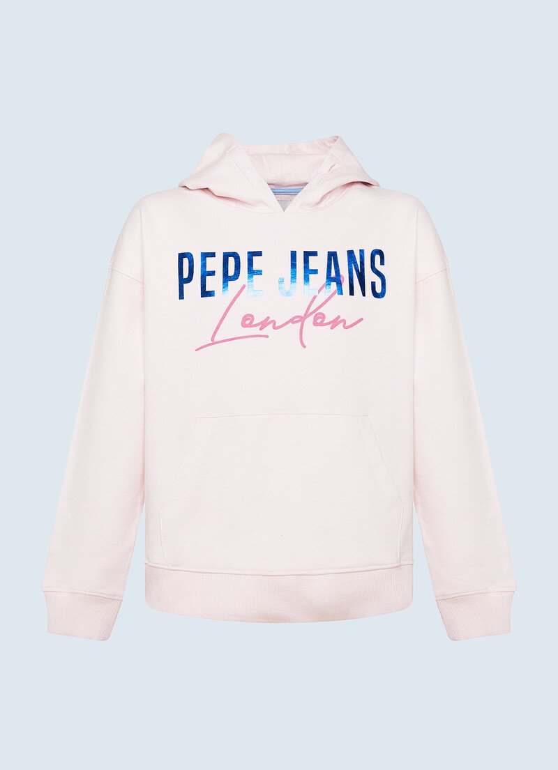 Sudaderas Pepe Jeans Baratos Ruth Printed Logo Ni a Azules Rosas